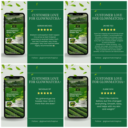 GlowMatcha+ 🍵 | Burn Fat 🔥 | Detox 🧼 | Boost Metabolism ⚡ | Curb Appetite ✨ | Zero Sugar 🚫🍬 | 100% Natural 🌿